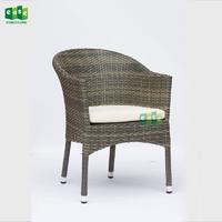 French style aluminum frame rattan woven bistro chair (E207)