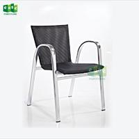 Shining anodizing aluminum outdoor fabric woven dining chairs (E1043)