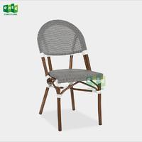Powder coated aluminum mesh fabric outdoor bistro side chairs (E1045)