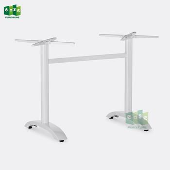 White Color Aluminum Double Table Base E9810 With Adjustable Foot nails