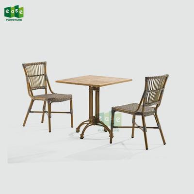 Wicker Outdoor Dining Cafe Table and Chair