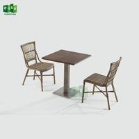 EN581 standard wicker bistro table set for open air cafe (AARON II)