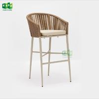New design rope woven outdoor bar chair with armrest (E7083WR bar)