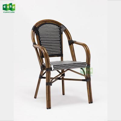 Parisian bamboo look stacking rattan seat cafe chair (E6016)