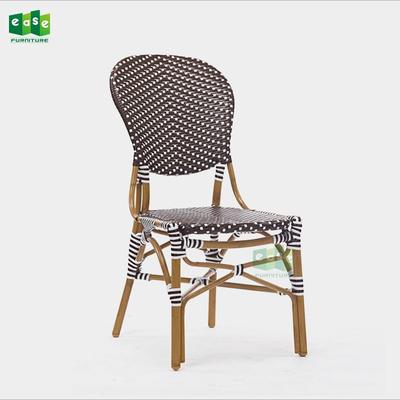 Bamboo look all weather synthetic rattan bistro chair for restaurant (E3012)