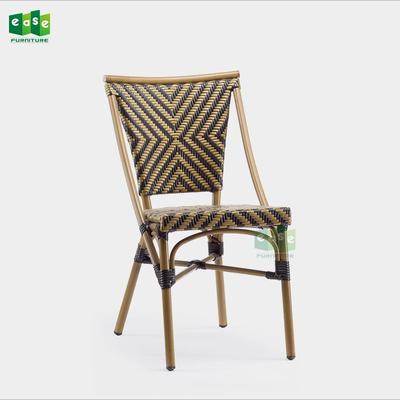 Bamboo look PE wicker stackable french cafe bistro chairs (E3001)