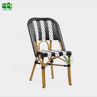 Handmade stacking armless parisian rattan bistro chairs (E3002)