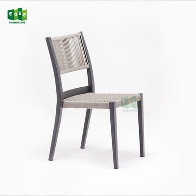 Aluminum frame cotton rope balcony weaving outdoor dining chair-E1143