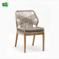 Restaurant dining chair modern wood legs rope woven wooden dinning-E1146