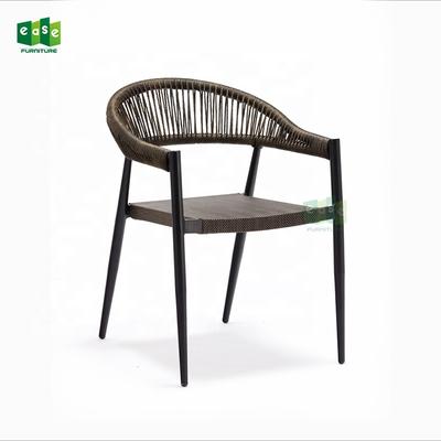 Bistro garden dining chairs furniture rattan fabric seat-E7071A