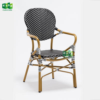French aluminum rattan bistro look cafe armchair (E3011)