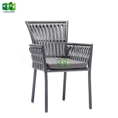 Outdoor comfortable gray rope woven relaxing garden chair with high back-E1149