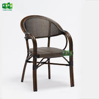 Teslin fabric outdoor hotel modern style bamboo look chair-E8060