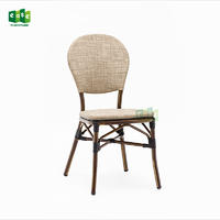 Outdoor bamboo look teslin fabric chair for garden E1177