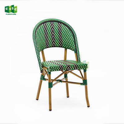 2019 new design aluminum frame synthetic rattan french bistro chair -E1189
