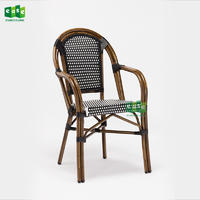Classical bamboo cafe style bistro arm chair for cafe -E6016