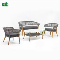 Patio garden sofa chair furniture set rope aluminum with cushion-E1144set