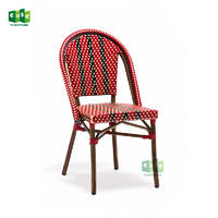 Aluminum frame french style woven rattan bistro chair E7086