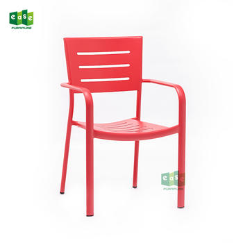 Colorful Metal stackable dining chair aluminum cafe restaurant used-E1077